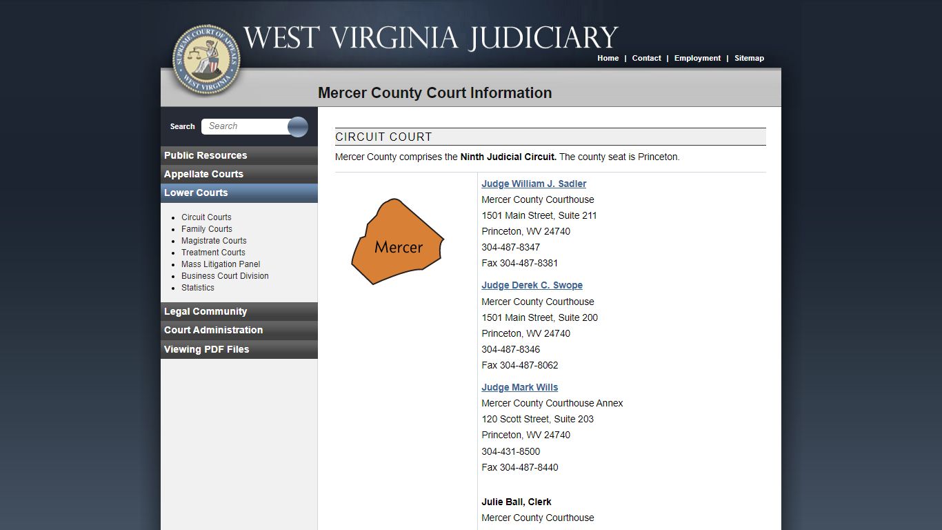 Mercer County Court Information - West Virginia Judiciary - courtswv.gov